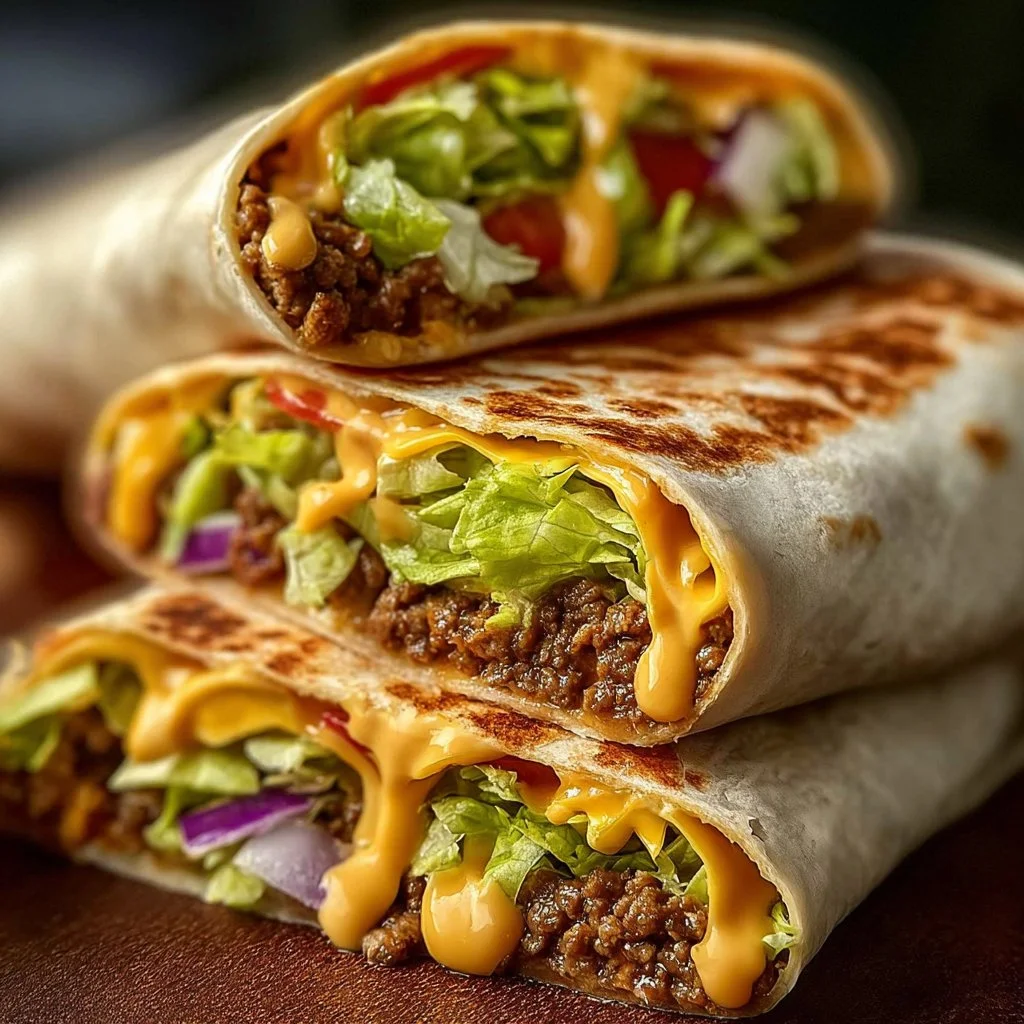Big Mac Wrap filled with beef, lettuce, cheese, and special sauce wrapped in a tortilla.