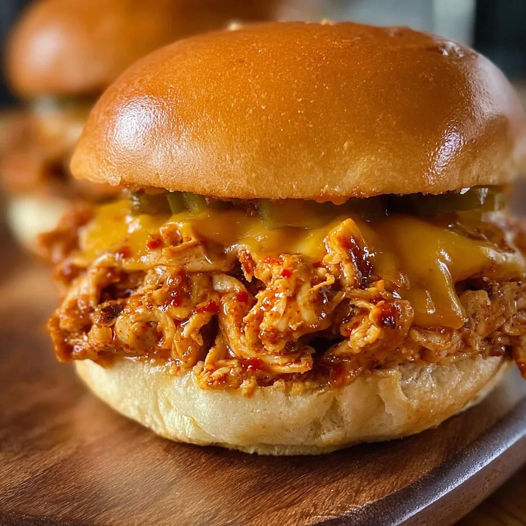 Cajun Chicken Sloppy Joes served on a plate with fresh toppings
