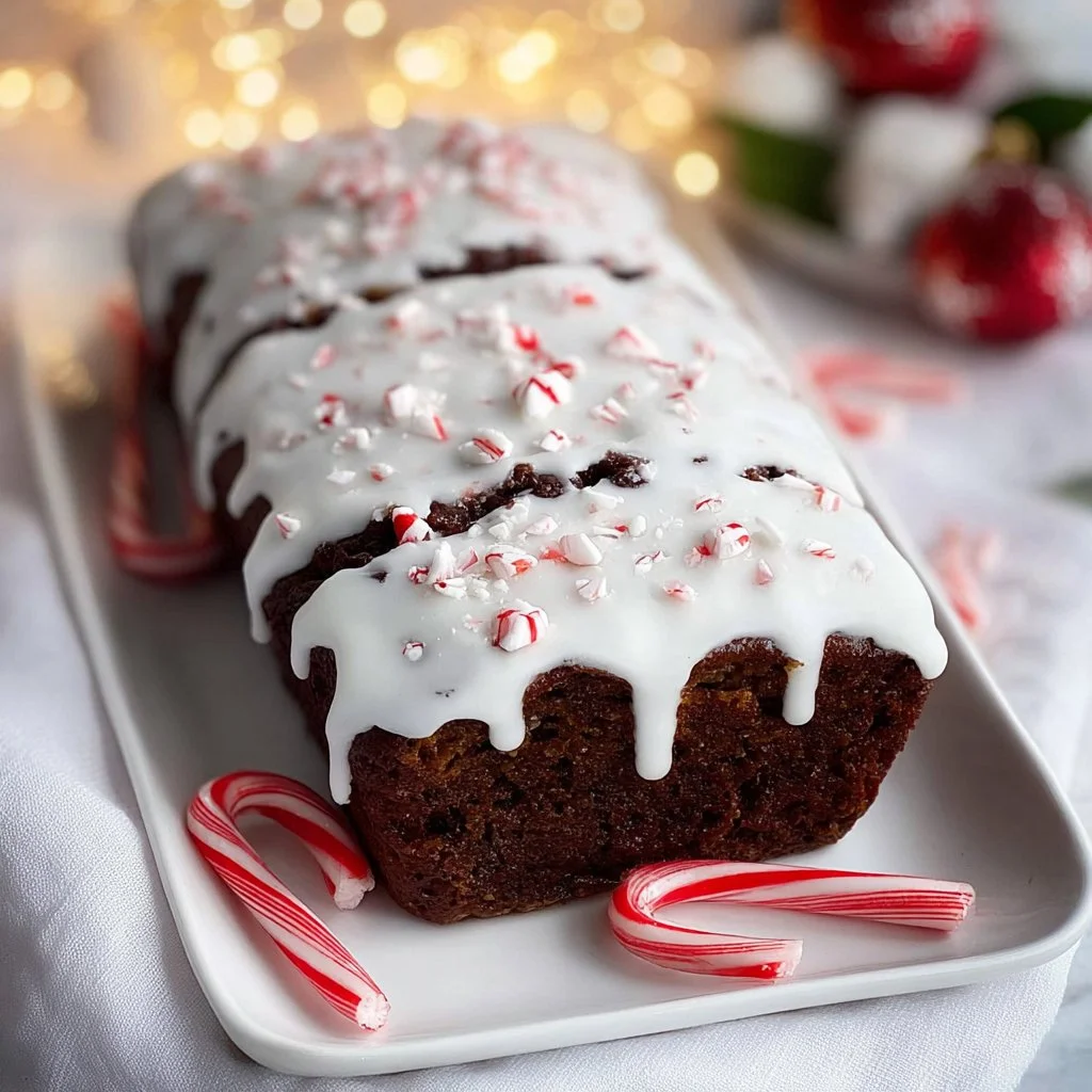Delicious homemade chocolate peppermint bread with a festive touch