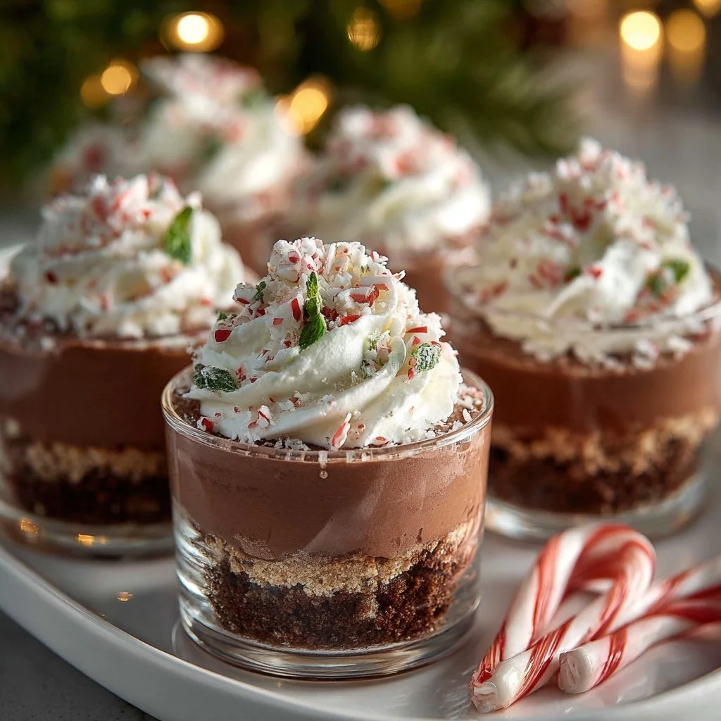 Delicious Chocolate Peppermint Trifle layered with chocolate and peppermint cream