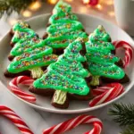 Delicious Christmas Tree Brownies decorated with festive toppings.