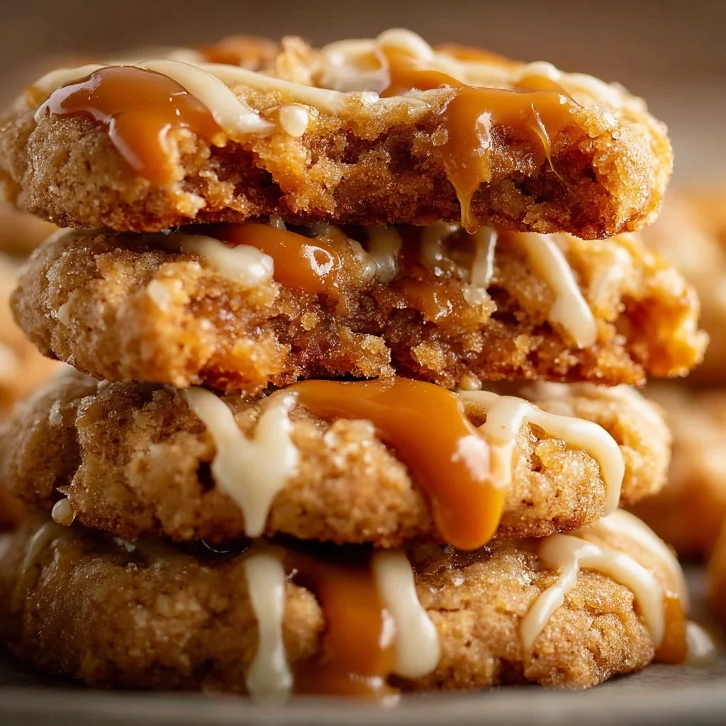 Delicious salted caramel cheesecake cookies inspired by Crumbl.