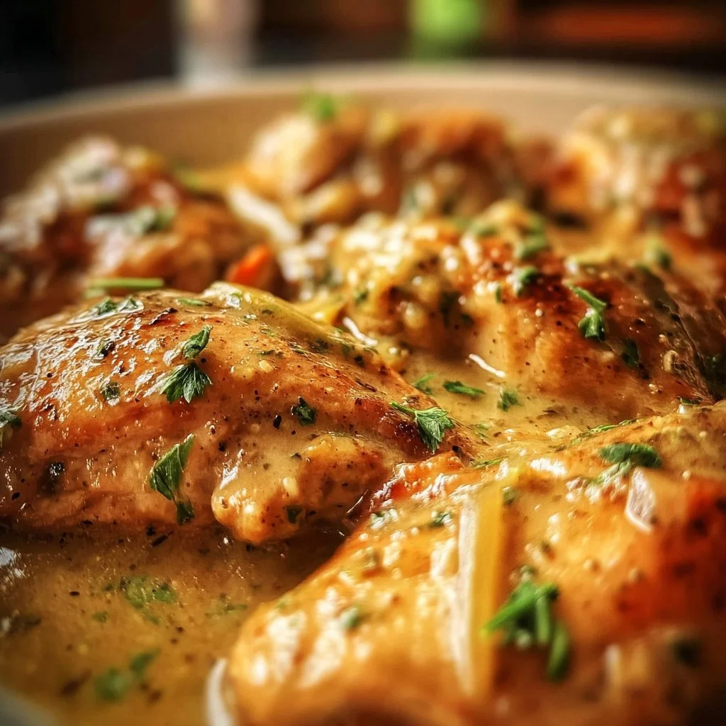 Crock Pot Ranch Chicken recipe served on a plate with herbs and vegetables