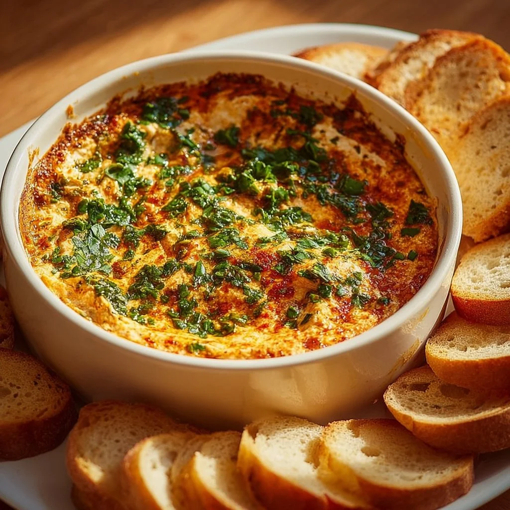 Delicious Crockpot Buffalo Chicken Dip garnished with green onions