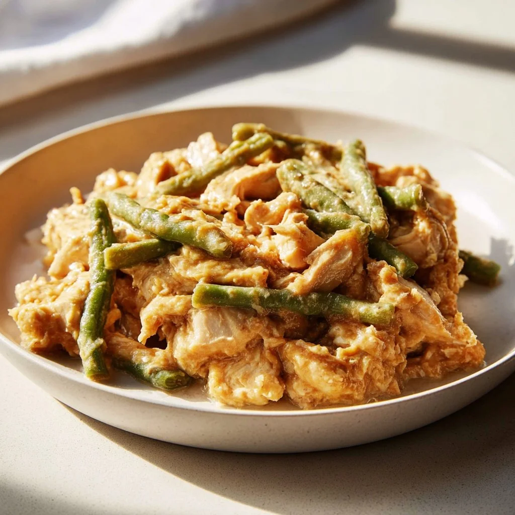 Delicious crockpot chicken and stuffing served in a bowl