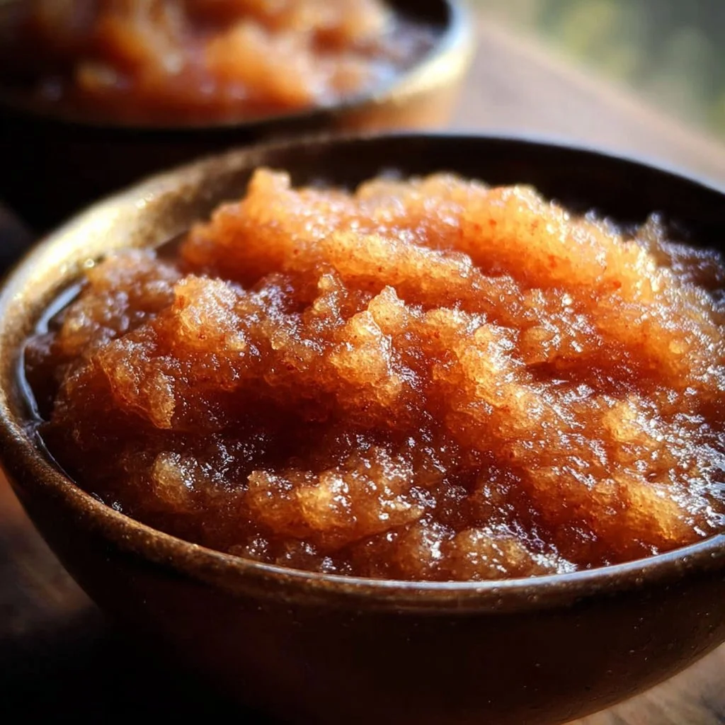 Crockpot cinnamon applesauce cooking in a slow cooker, featuring fresh apples and spices.