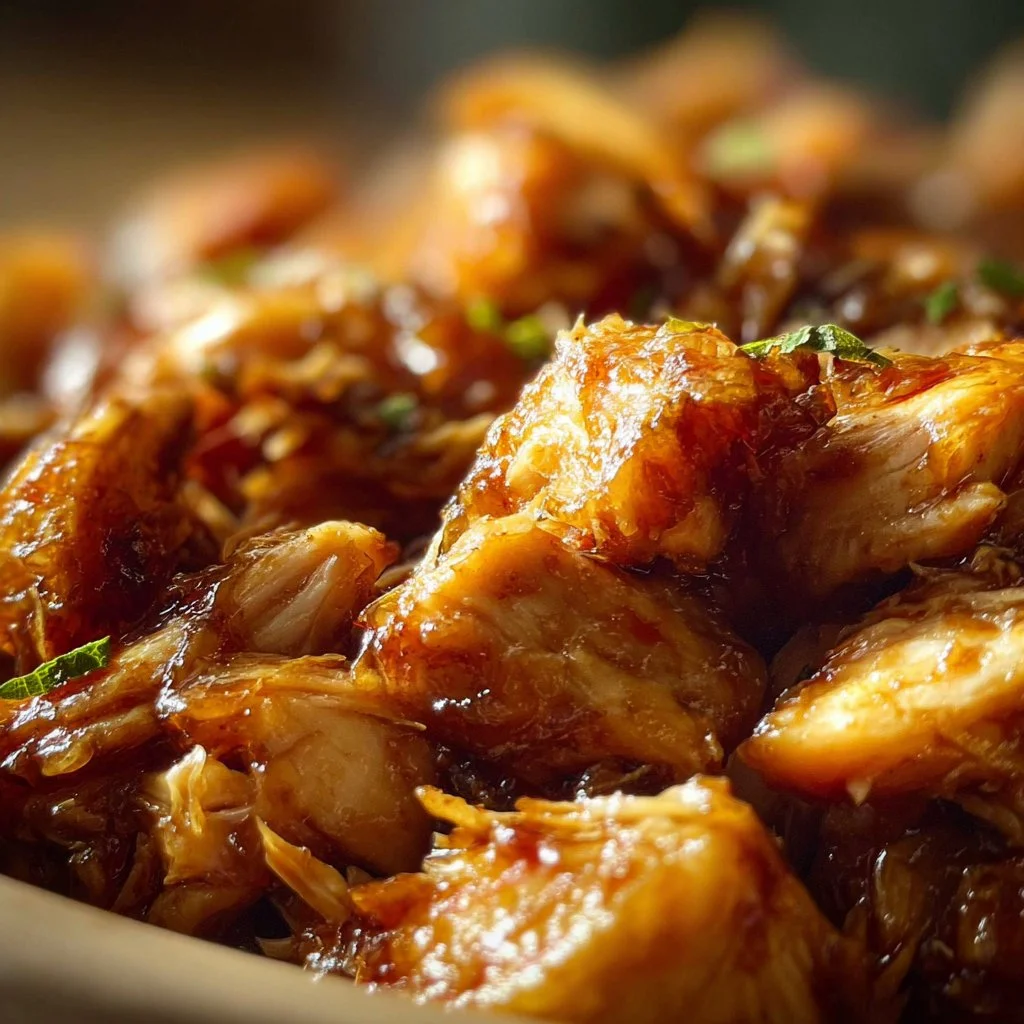 Crockpot shredded chicken served with fresh toppings