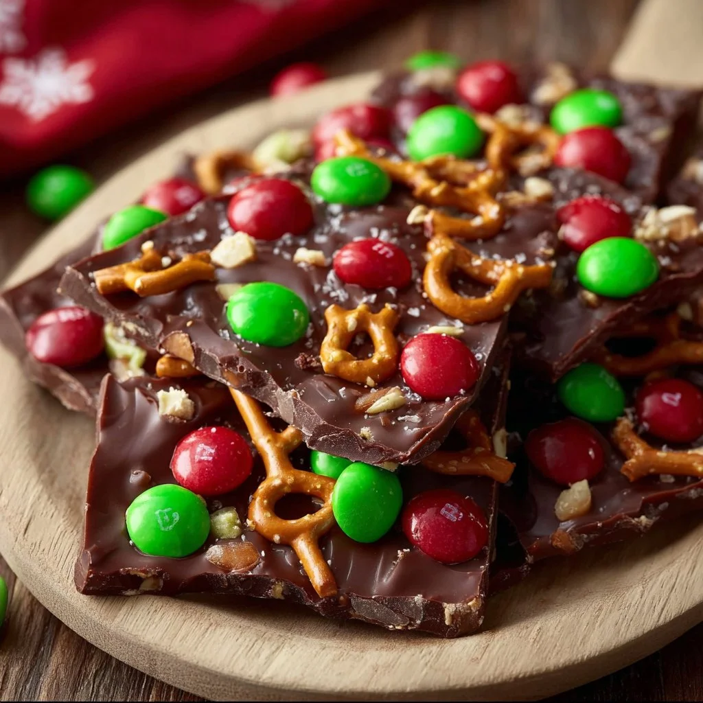 Delicious homemade Christmas Bark with festive toppings
