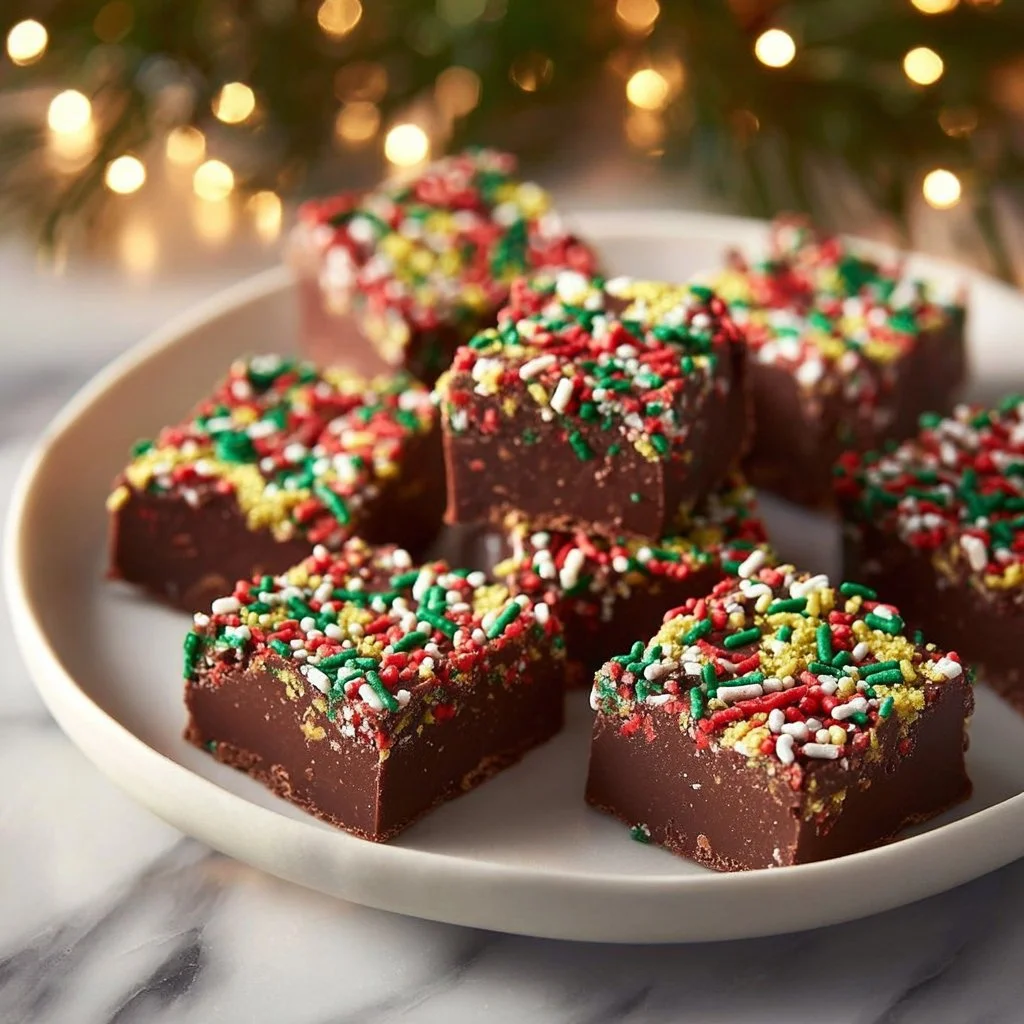 Delicious homemade Christmas fudge prepared for festive holiday celebrations