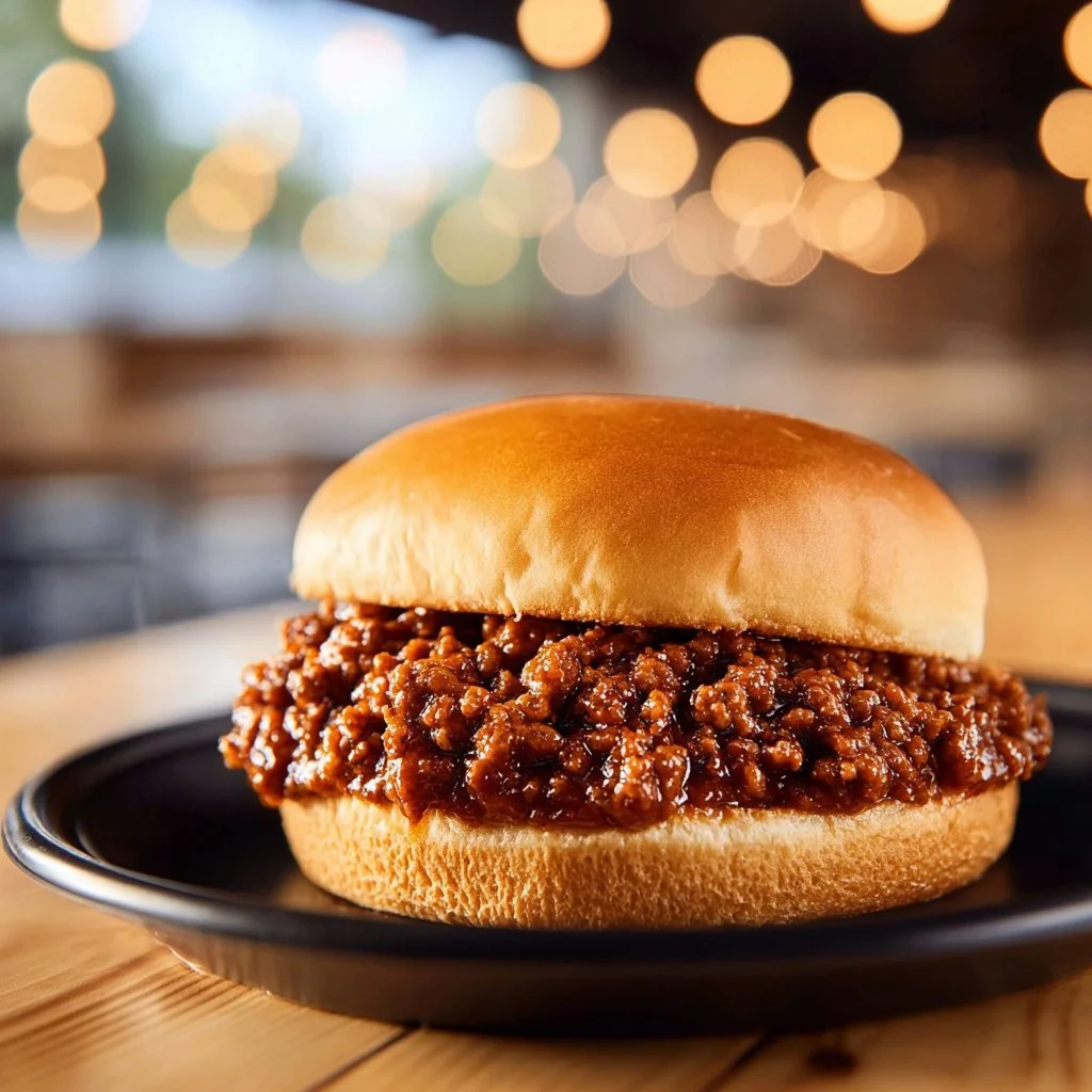 Delicious slow cooker sloppy joes served on a bun with toppings