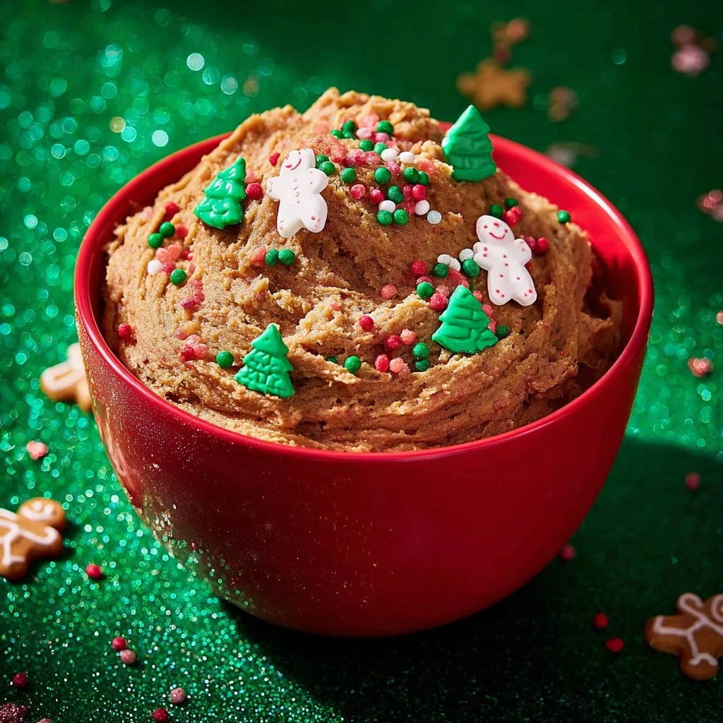 Bowl of egg-free gingerbread cookie dough ready for baking