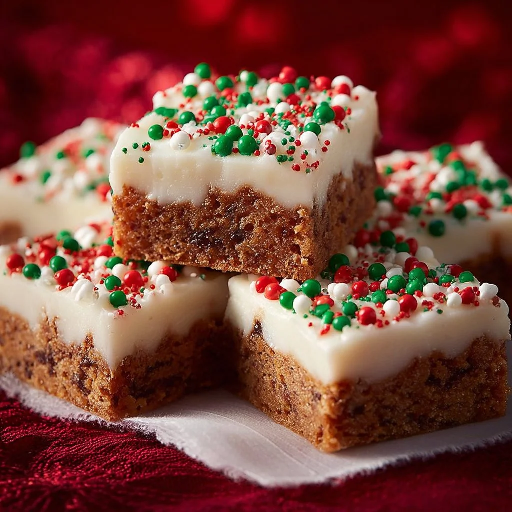 Delicious gingerbread bars with rich cream cheese frosting