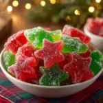 Colorful homemade gumdrops on a white plate