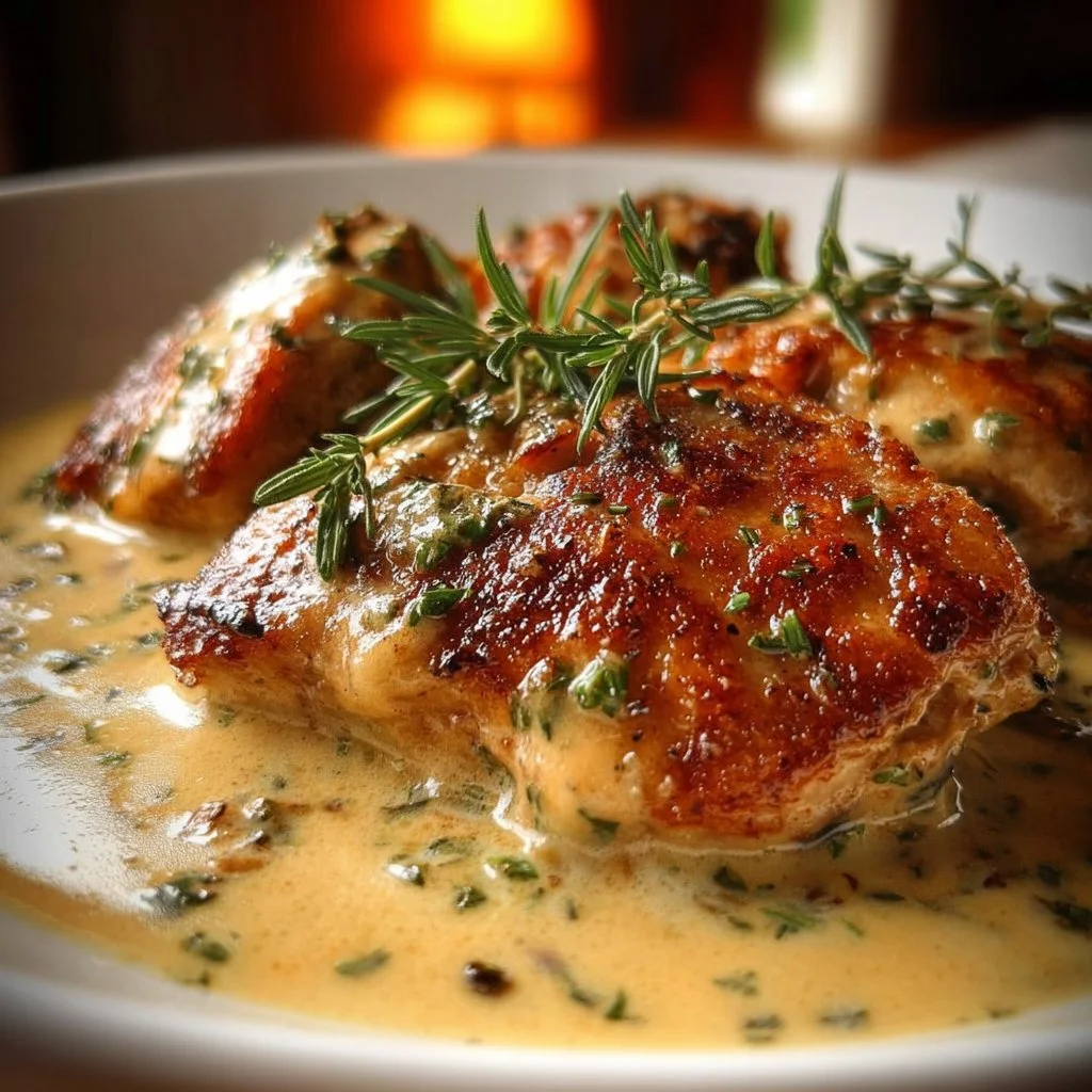 Irish chicken served in a creamy whiskey sauce