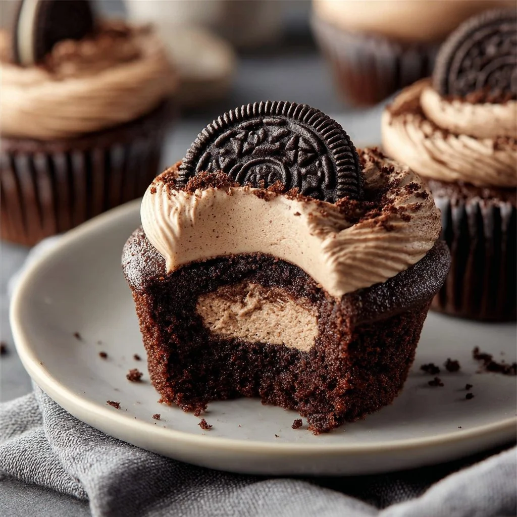 Delicious Oreo Chocolate Mousse Cups topped with crushed Oreos
