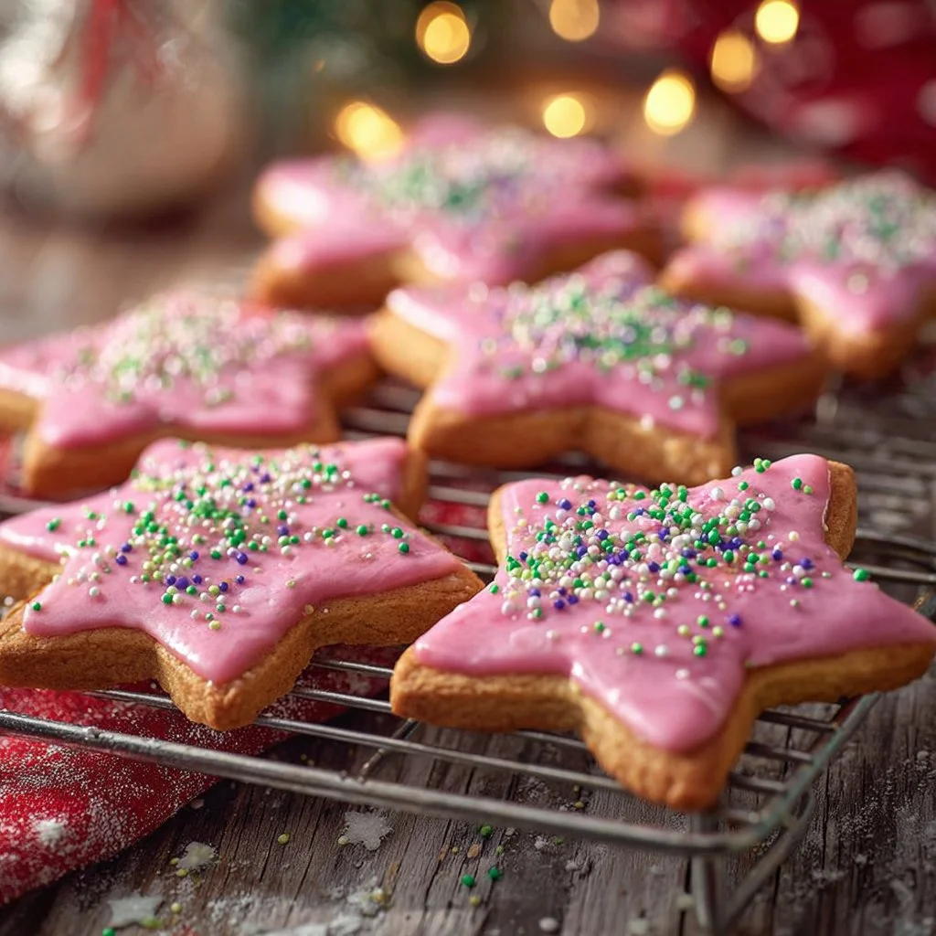 Plate of homemade Paleo Christmas Cookies with festive decorations