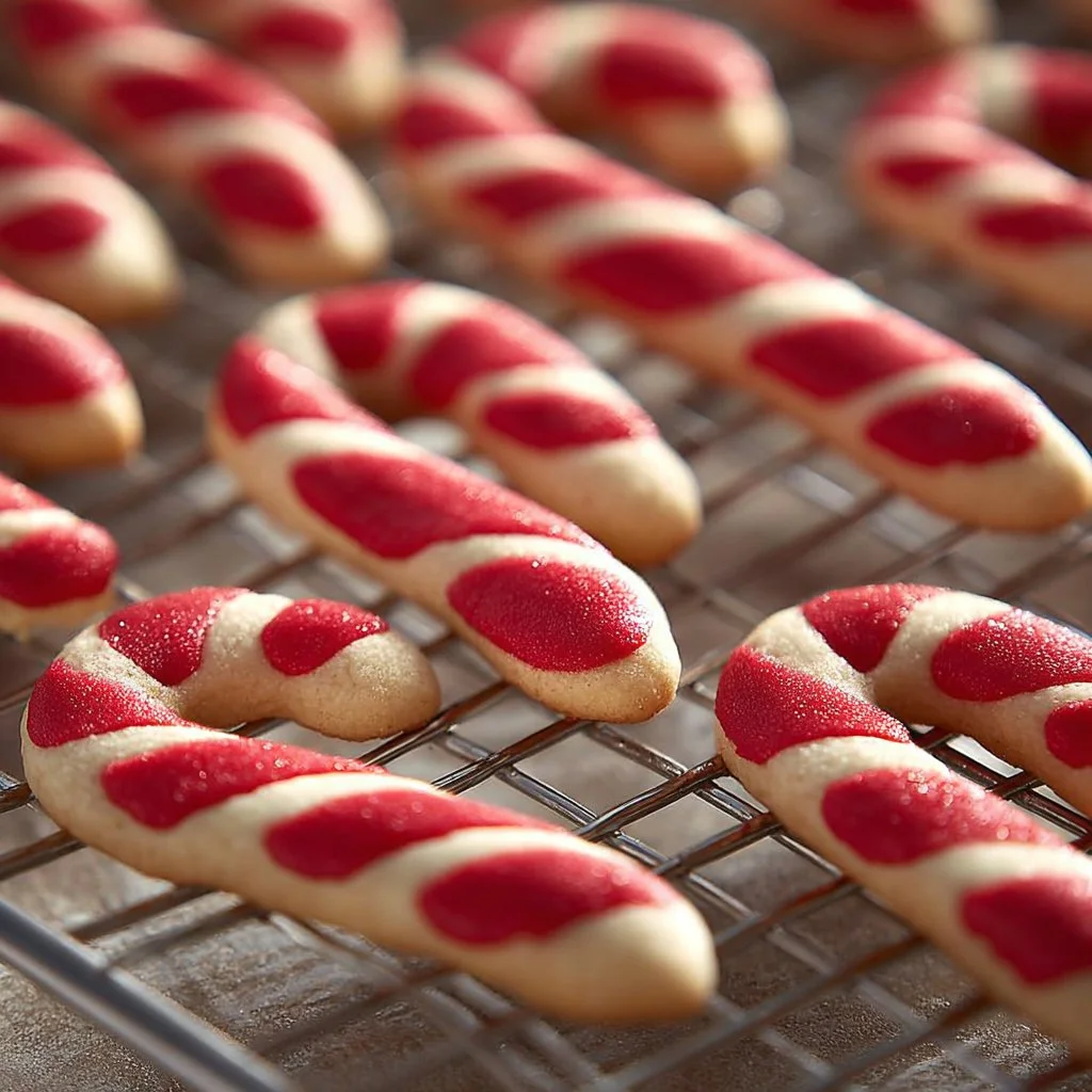 Peppermint Candy Cane Christmas Cookies adorned with festive decorations