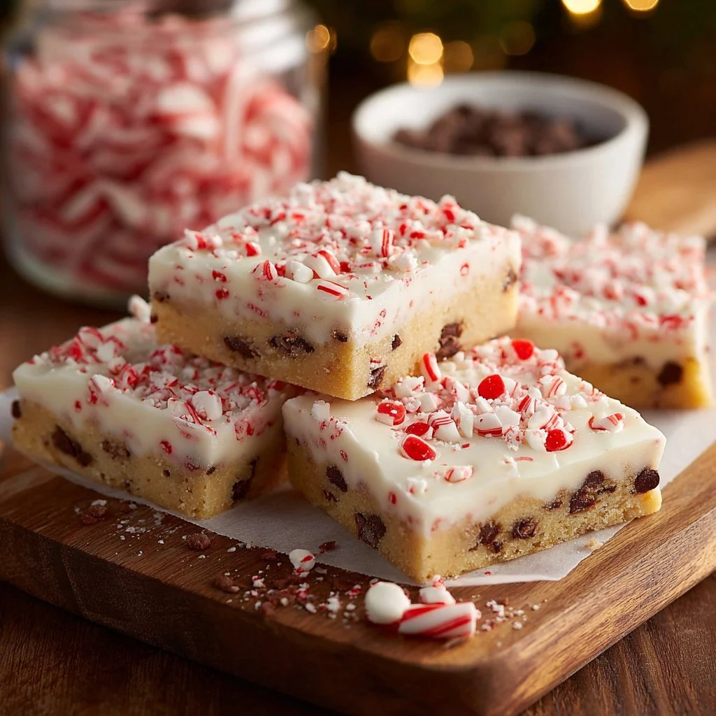 Peppermint chocolate chip sugar cookie sticks on a plate