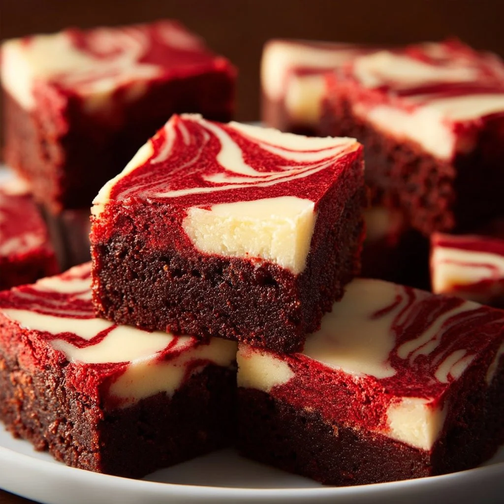 Delicious Red Velvet Cheesecake Brownies with a rich, creamy layer