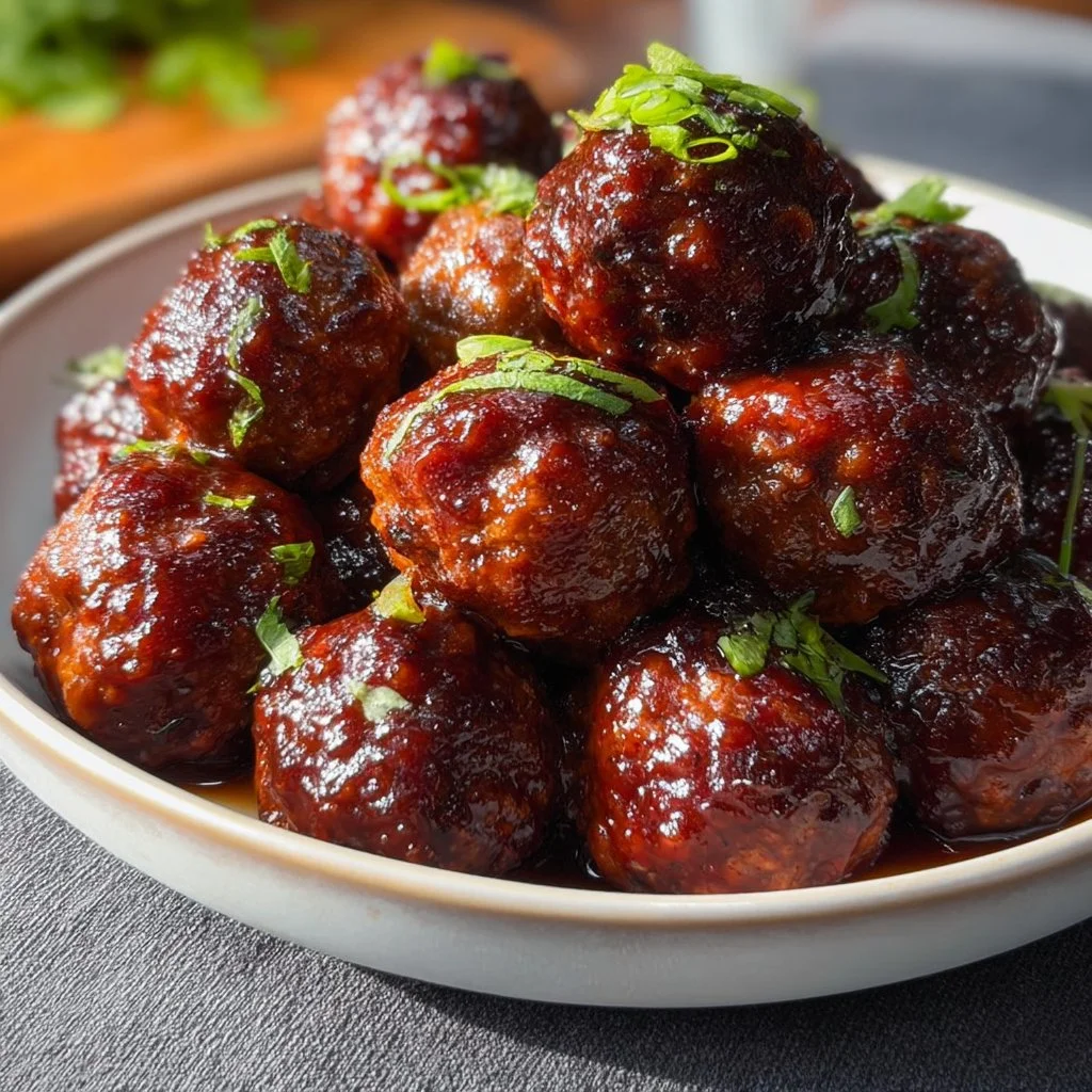 Delicious crockpot BBQ meatballs made with just 3 ingredients