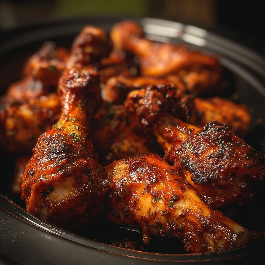 Crock Pot BBQ chicken legs recipe with juicy meat and flavorful glaze
