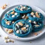 Colorful Cookie Monster Cookies with vibrant sprinkles and blue frosting