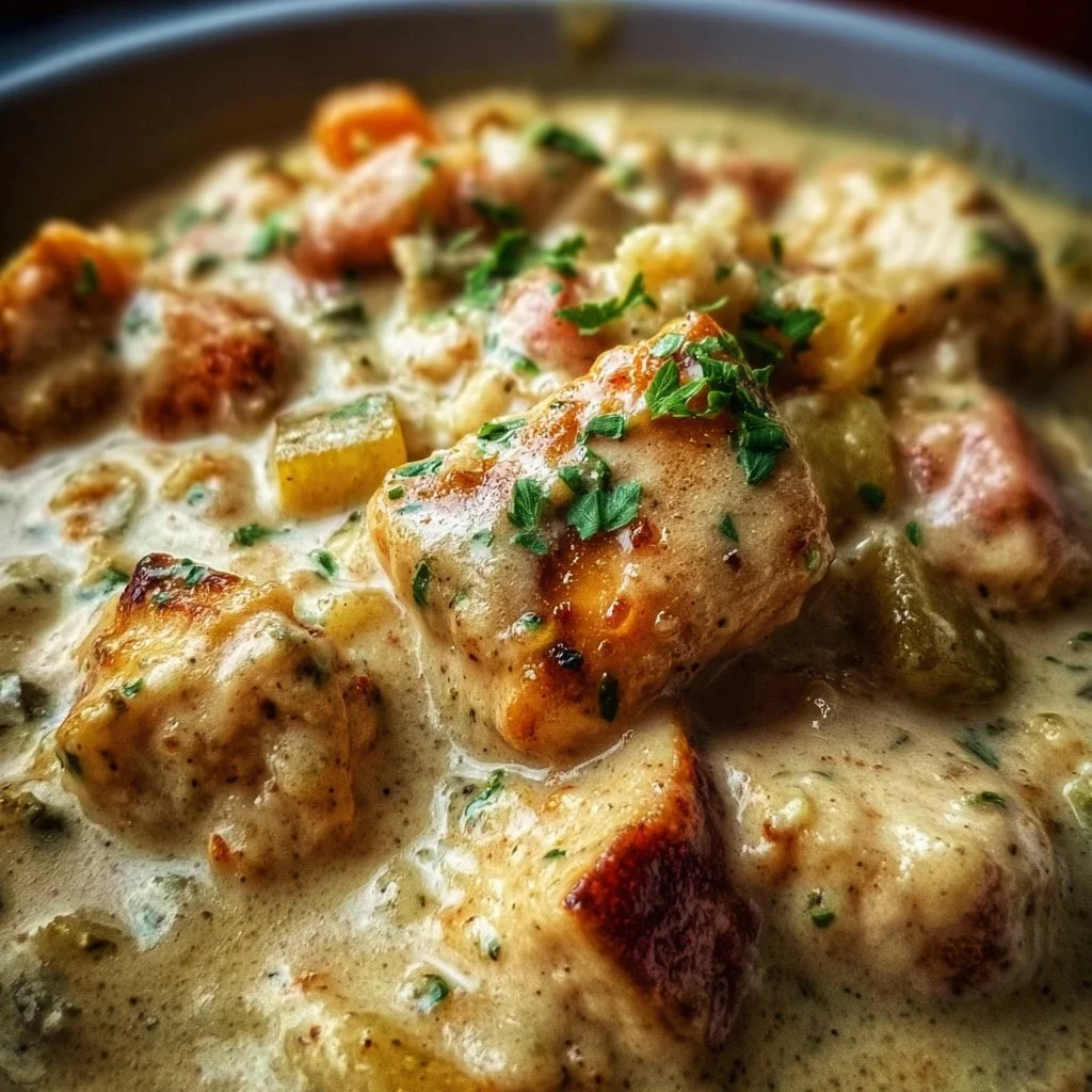 Creamy ranch chicken prepared in a crock pot for a delicious dinner.