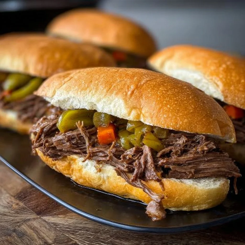 Crock Pot Italian Beef Sandwiches with tender beef and savory seasonings