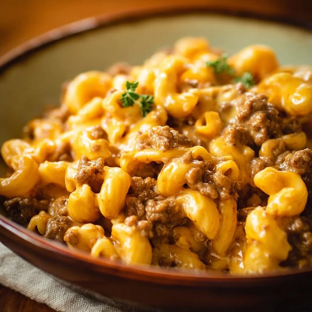 Crockpot Hamburger Helper Recipe with ground beef and pasta