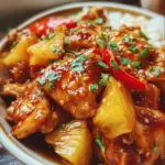 Delicious crockpot pineapple chicken dish served in a bowl
