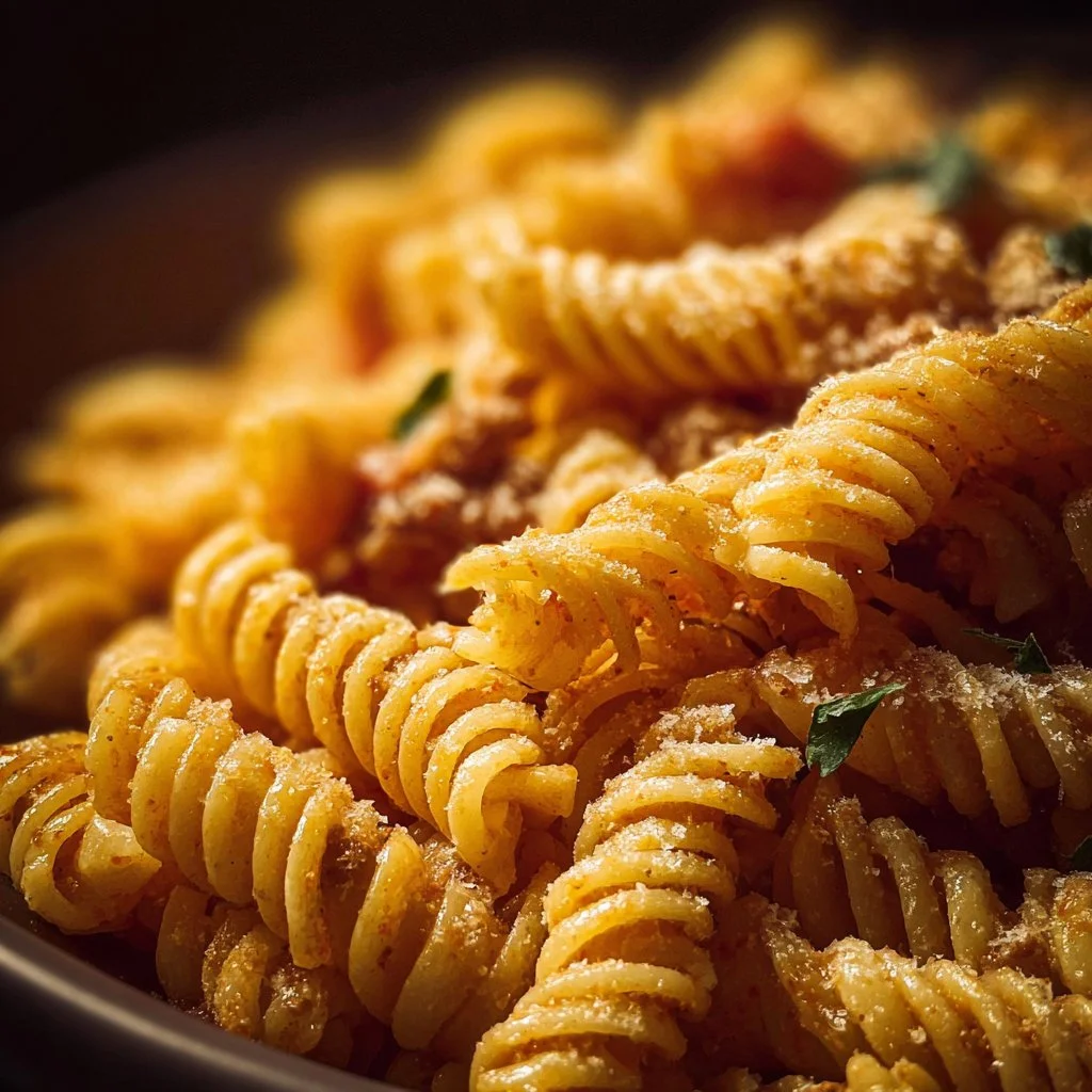 Plate of Dirty Pasta with rich sauce and fresh herbs
