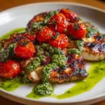 Grilled Chicken Margherita with fresh basil, tomatoes, and mozzarella cheese