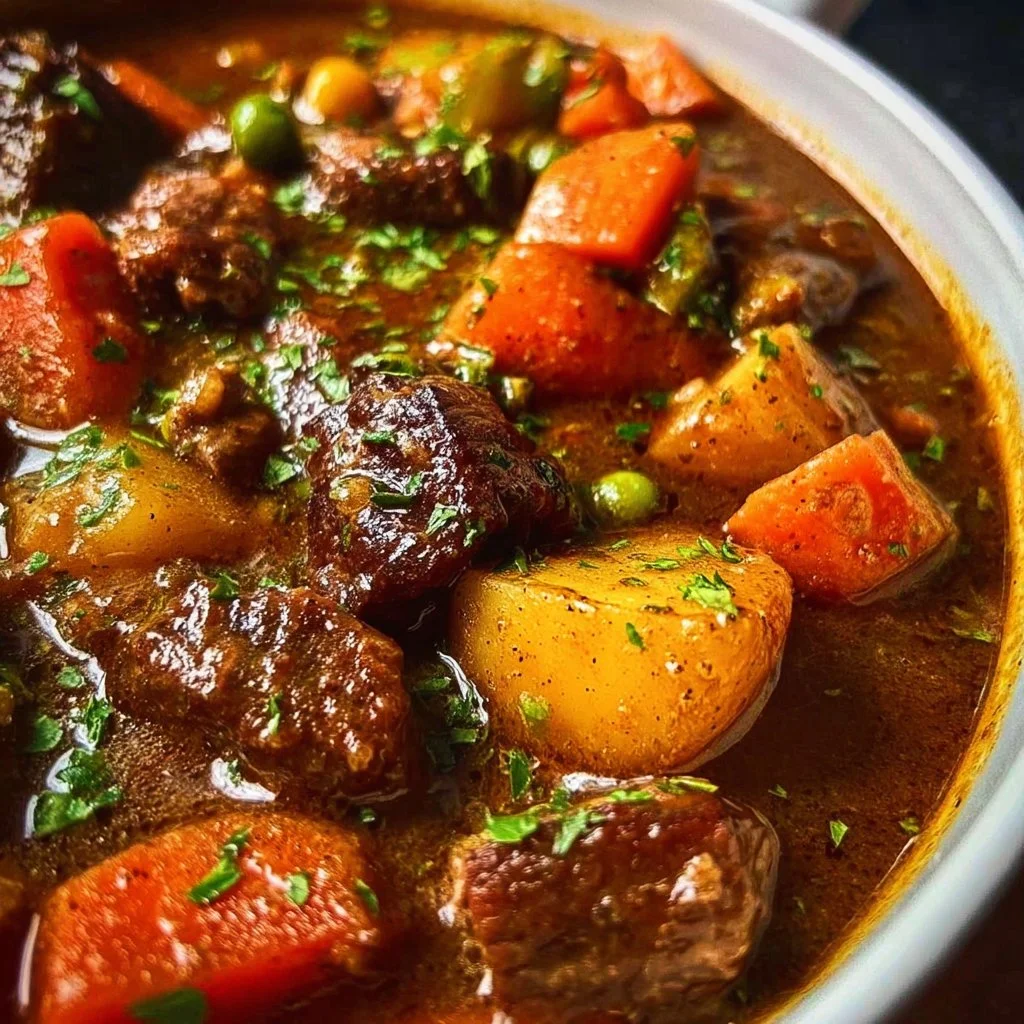 Delicious Instant Pot beef stew with tender meat and fresh vegetables.
