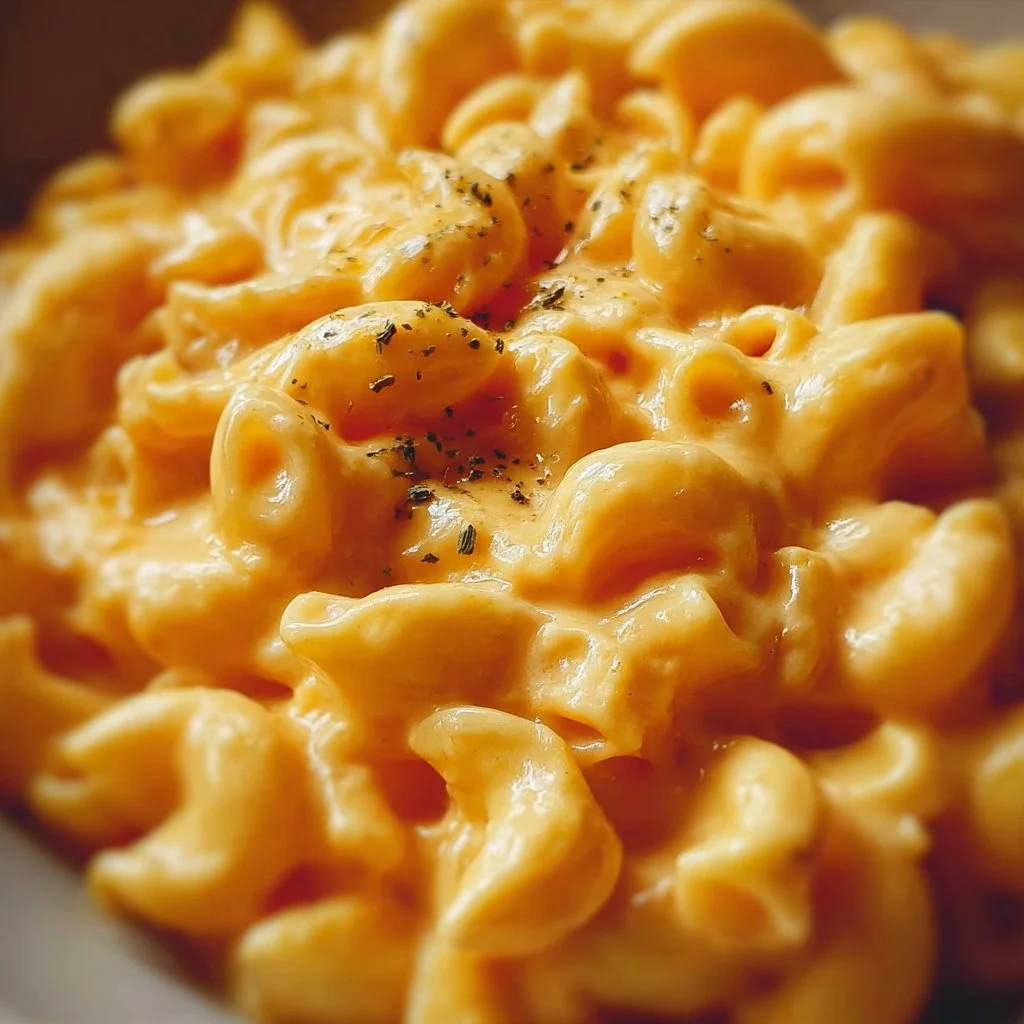 Bowl of simple macaroni and cheese topped with breadcrumbs and cheese