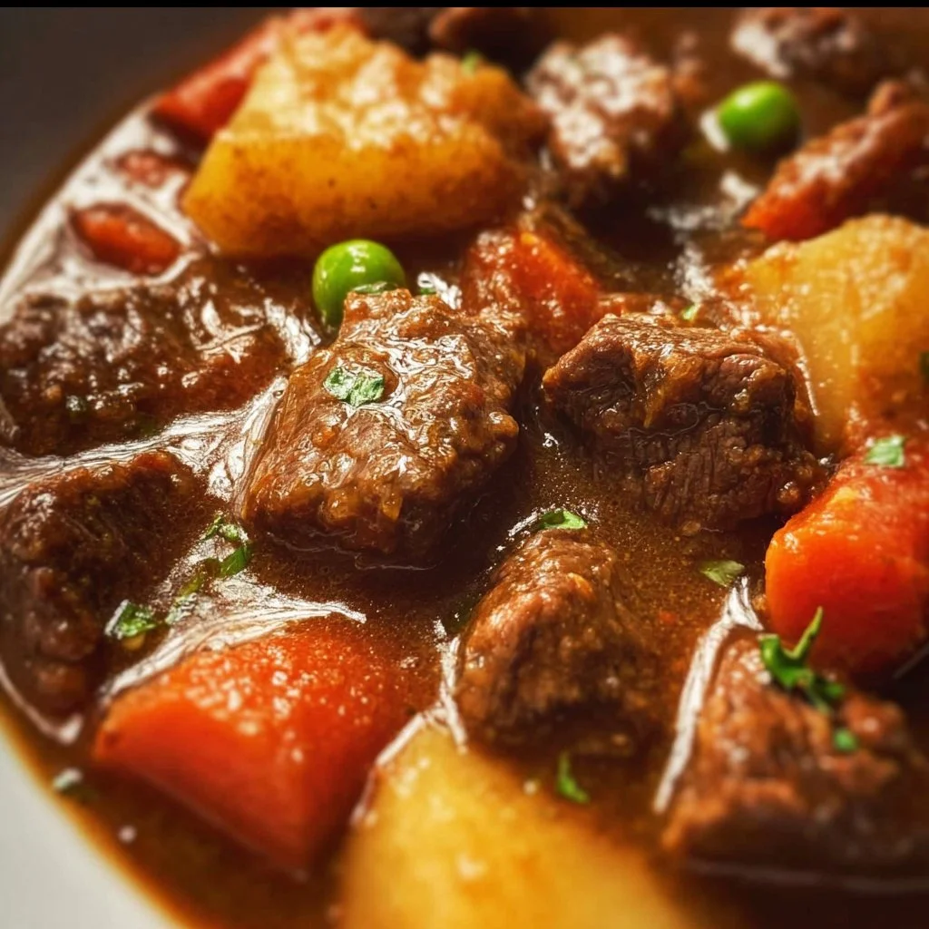 Delicious slow cooker beef stew with tender meat and vegetables