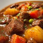 Delicious slow cooker beef stew with tender beef and vegetables