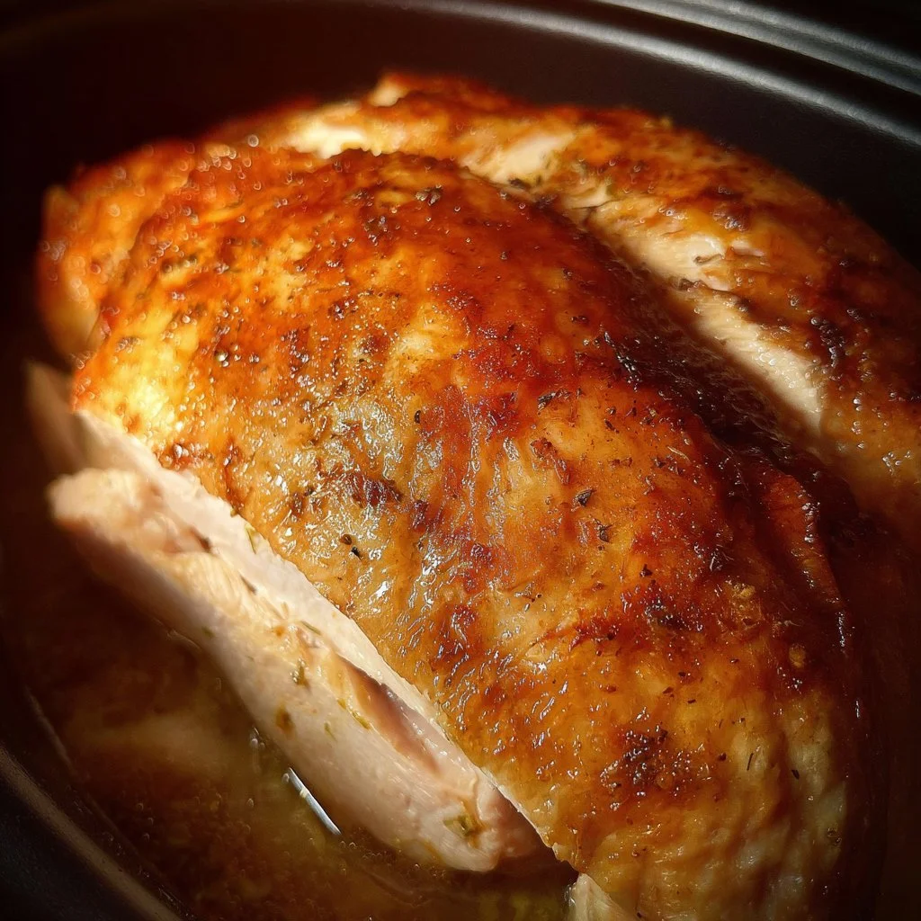 Delicious slow cooker turkey breast cooked to perfection