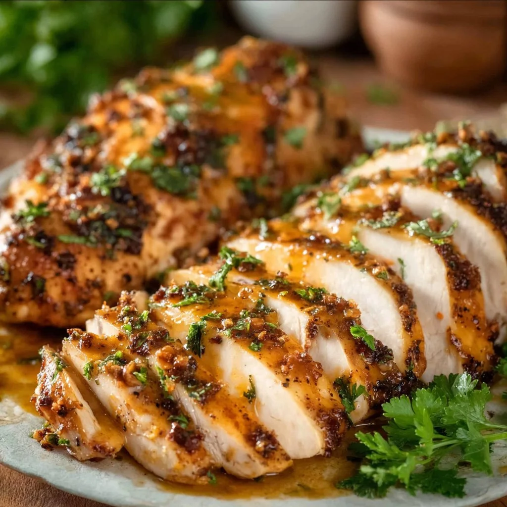 Slow cooker turkey breast recipe with juicy meat and herbs