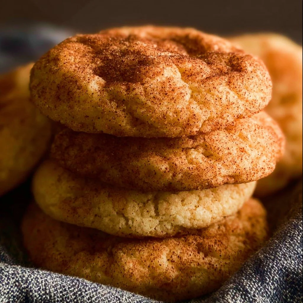 Delicious snickerdoodle cookies with a sprinkle of cinnamon sugar on top