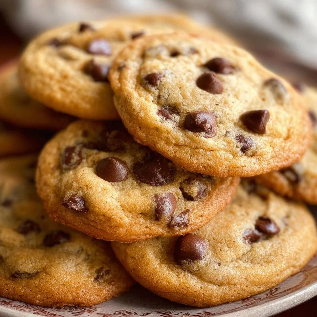 Freshly baked Toll House chocolate chip cookies on a cooling rack