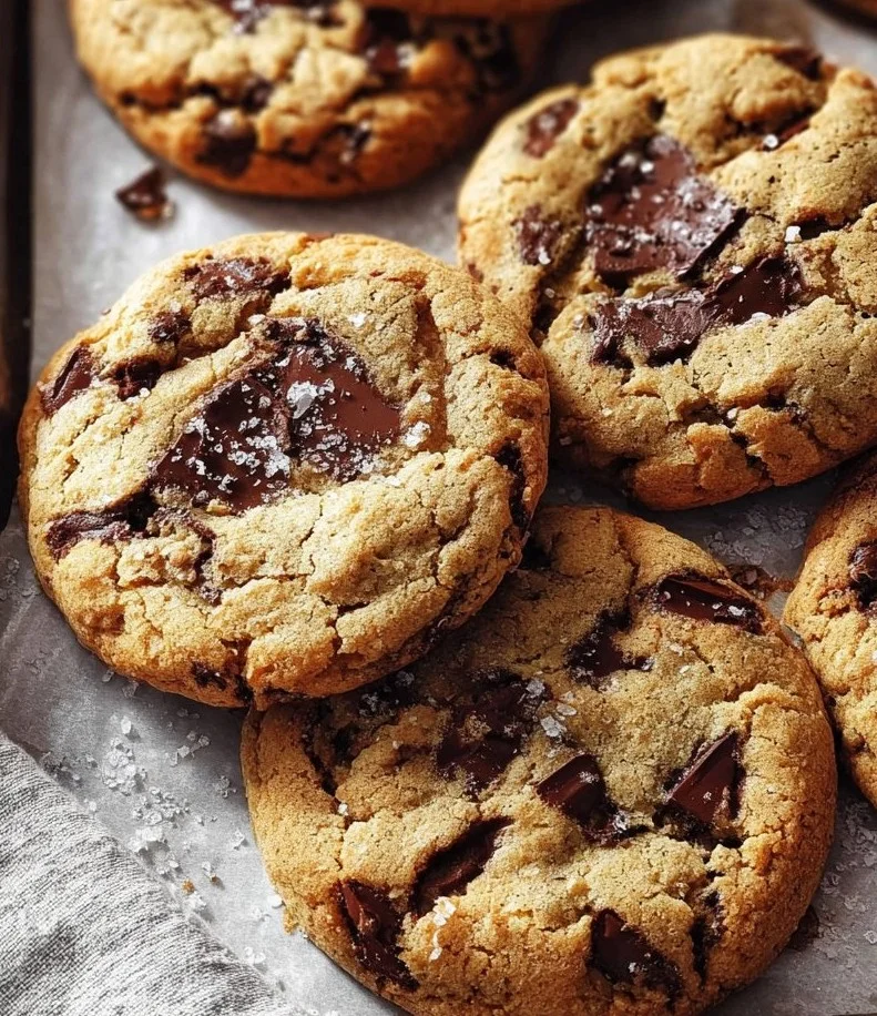 Freshly baked vegan chocolate chip cookies on a cooling rack