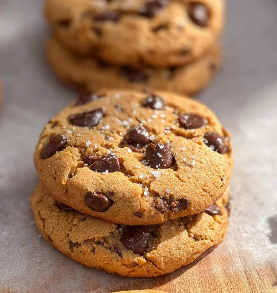 3 ingredient chocolate chip cookies ready to be enjoyed.