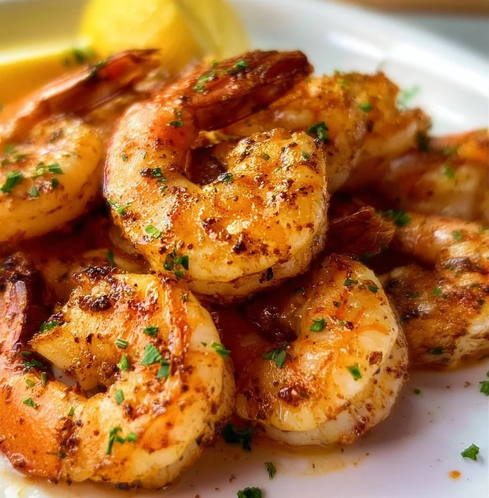 Crispy air fryer shrimp served on a plate with dipping sauce