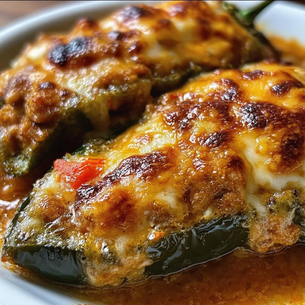 Baked stuffed peppers filled with rice, meat, and veggies, ready to serve.