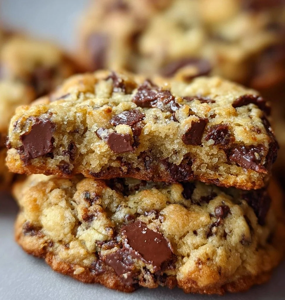 Delicious freshly baked Levain cookies stacked on a plate.