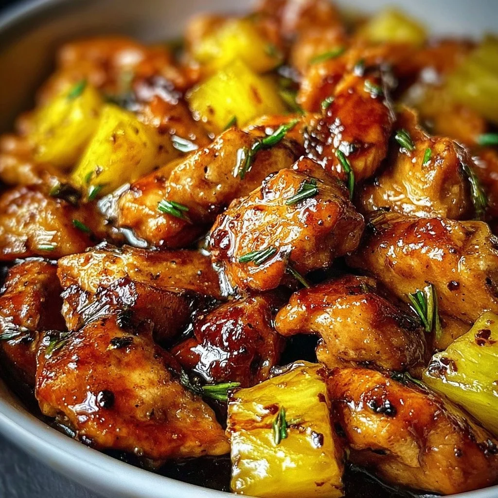Delicious Blackstone Pineapple Chicken on the grill with vibrant colors.