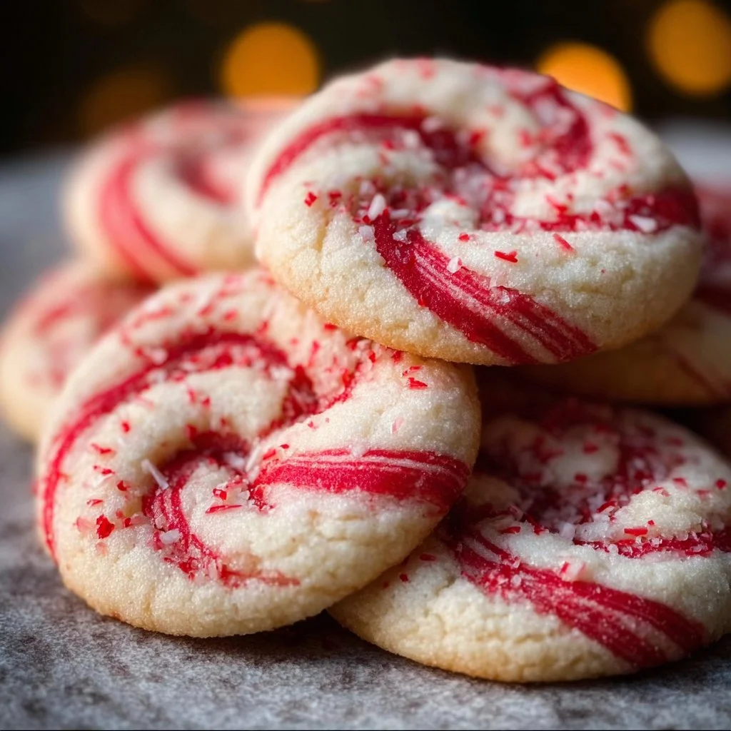 Homemade Candy Cane Cookies with minty flavor and festive colors
