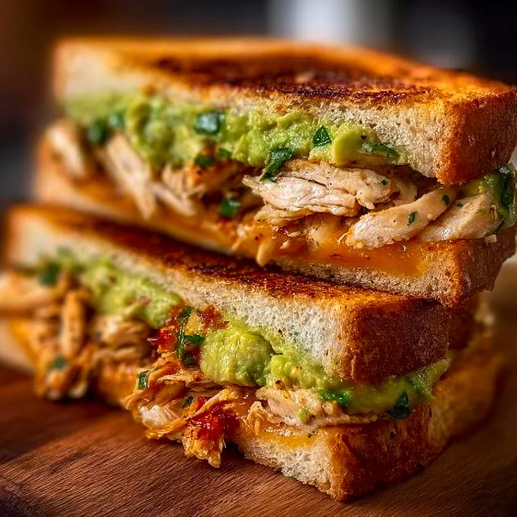 Delicious Chicken Avocado Melt Sandwich with fresh ingredients and melted cheese