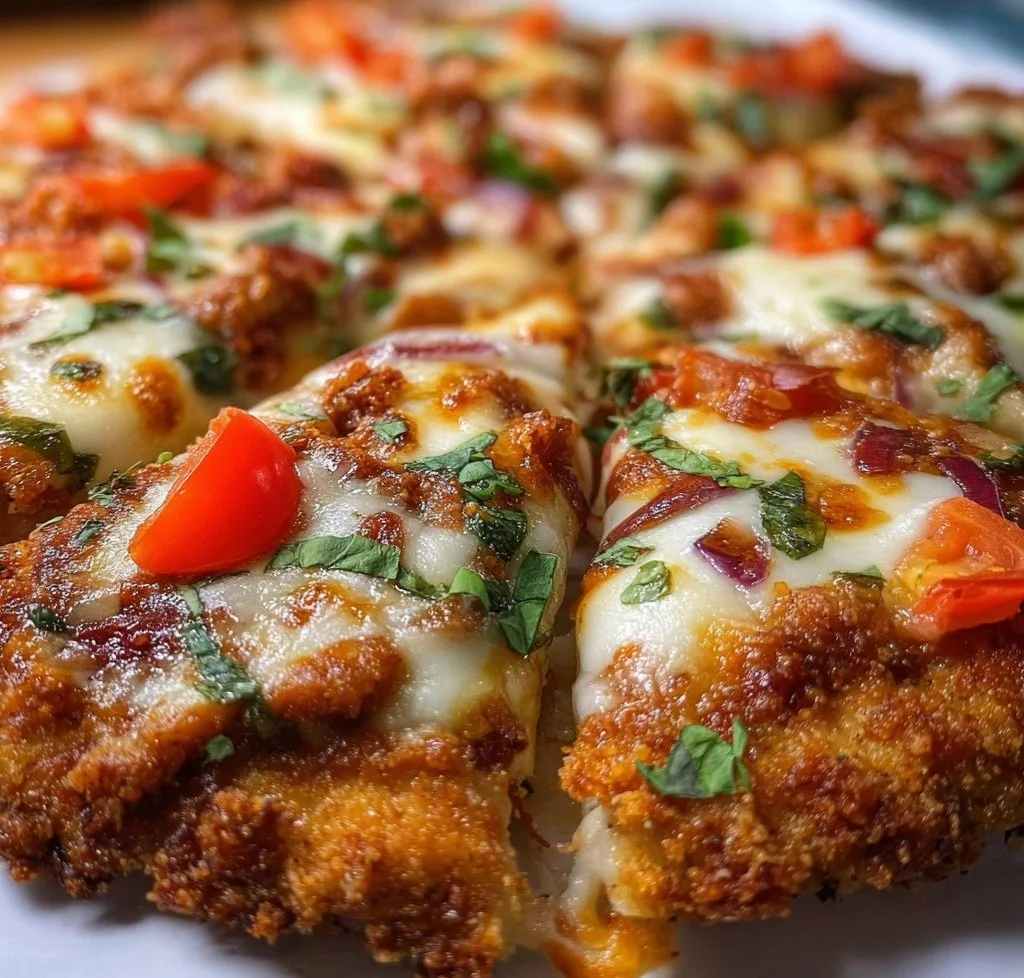 Chicken Crust Pizza with fresh toppings