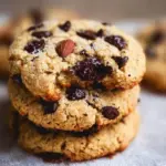 Chocolate chip almond flour cookies fresh from the oven, gluten-free and delicious